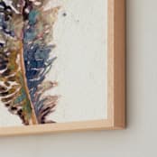 "Kind Feather" - Art Print in Brown by Stephanie Toral - Frame Close-up
