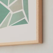 "Shattered Series Square" - Art Print in Turqoise muted by Jennifer Morehead - Frame Close-up