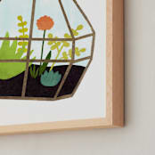 "Terrarium 1" - Art Print in Fern by Kelly Nasuta - Frame Close-up