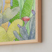 "Cactus Garden 2" - Art Print in cacus green by Natalie Groves - Frame Close-up