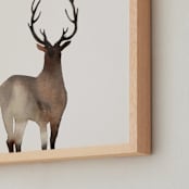 "Prancer" - Art Print in Deer Brown by jinseikou - Frame Close-up