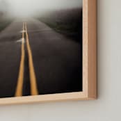 "Foggy Road" - Art Print in dark yellow by Mary Ann Glynn-Tusa - Frame Close-up