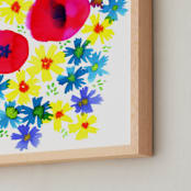 "Bright summer florals" - Art Print in Sunshine by Alexandra Dzh - Frame Close-up