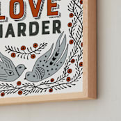 "Love Harder" - Art Print in Earthtones by Brooke Bristow - Frame Close-up
