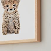 "Baby Animal Cheetah" - Art Print in sand by Cass Loh - Frame Close-up