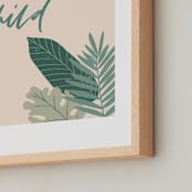 "Wild Child Plants" - Art Print in Wild Green by Amanda Houston - Frame Close-up