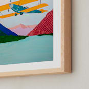 "Chasing River in Montana" - Art Print in teal by Stick and Petal - Frame Close-up