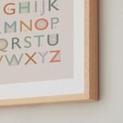 "Alphabet Letters" - Art Print in Rainbow Pastels by Carey Copeland - Frame Close-up