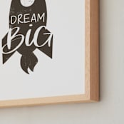 "Dream Big Rocket" - Art Print in Charcoal by Amanda Houston - Frame Close-up