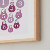 "Counting Babushka Babies" - Art Print in Lavender by Corinne Malesic - Frame Close-up