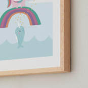 "if a unicorn and a narwhal crossed paths" - Art Print in sky blue by clearlytangled studio - Frame Close-up