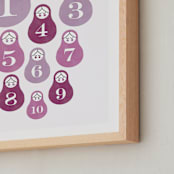"Counting Babushka Babies" - Art Print in Lavender by Corinne Malesic - Frame Close-up