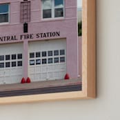 "Central Fire Station Marfa" - Art Print in Pink by Alison Holcomb - Frame Close-up
