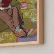 "Pageturner" - Art Print in Mustard by Jess Franks - Frame Close-up