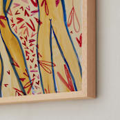 "Frida & Florence " - Art Print in Yellow-Red-Blue by Maran Ree Whiting - Frame Close-up