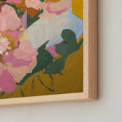 "Bursting Blooms" - Art Print in Yellow Ochre by cyrille gulassa - Frame Close-up