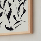 "Inked Botanica" - Art Print in Cream by Lindsay Megahed - Frame Close-up