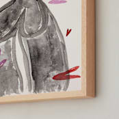 "Love Me " - Art Print in Black-Red-Pink by Maran Ree Whiting - Frame Close-up