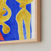"Heart Me Double" - Art Print in Primary Blue by Maran Ree Whiting - Frame Close-up