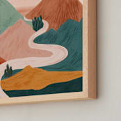 "On This Journey With You" - Art Print in Desert Red by Angel Walker - Frame Close-up