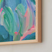 "Get Ready for the Flood" - Art Print in Pastel Blue by Frances Sousa - Frame Close-up