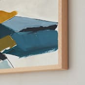 "Blue Sunset II" - Art Print in Steel Blue by Karyn Denten - Frame Close-up