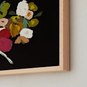 "Black Botanical Abstract Series" - Art Print in black by Caryn Owen - Frame Close-up
