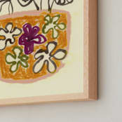"Illustrated vase" - Art Print in YELLOW  vase by Bethania Lima - Frame Close-up