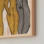 "Las Hermanas" - Art Print in Yellow-ochre by Maran Ree Whiting - Frame Close-up