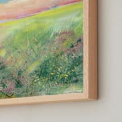 "Over The Creek" - Art Print in Grass by Lindsay Megahed - Frame Close-up