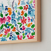 "butterfly in garden" - Art Print in multi by Tae Lee - Frame Close-up