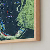 "Resilient III" - Art Print in Peacock Blue by Carol Barber - Frame Close-up