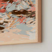 "Autumn Shadows 1" - Art Print in Coral Red by Simona Gocan - Frame Close-up