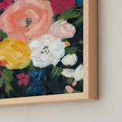 "October Floral " - Art Print in Golden by Lindsay Megahed - Frame Close-up