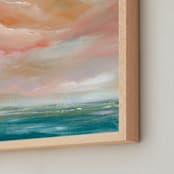"Seascape at Sunset" - Art Print in Blush by Lindsay Megahed - Frame Close-up