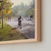 "Park "Hamesila"" - Art Print in gold green by Rafael Yaniger - Frame Close-up