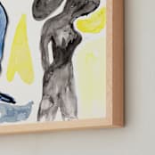 "Paper Cutout no. 2" - Art Print in Blue-Black-Red by Maran Ree Whiting - Frame Close-up