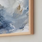 "Quiet the Water" - Art Print in steel blue by Roberta Hoiness Art - Frame Close-up