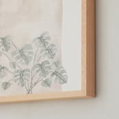 "Monstera Bloom" - Art Print in Neutral Blush by Cole Dawn Peachey - Frame Close-up