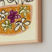 "Illustrated vase" - Art Print in YELLOW  vase by Bethania Lima - Frame Close-up