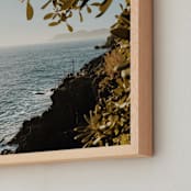 "Cinque Terre Sunset" - Art Print in Hazy Green by Kate Baird - Frame Close-up