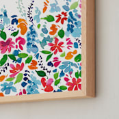 "butterfly in garden" - Art Print in multi by Tae Lee - Frame Close-up