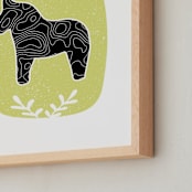 "Dear Dala" - Art Print in Celery by Alicia Youngken - Frame Close-up