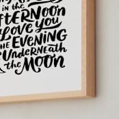 "I Love You in the Morning" - Art Print in Black by Laura Bolter - Frame Close-up