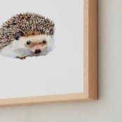 "Baby Hedgehog" - Art Print in Hedgehog Brown by Jieun K Rasband - Frame Close-up
