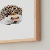 "Baby Hedgehog" - Art Print in Hedgehog Brown by Jieun K Rasband - Frame Close-up