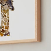 "Baby Animal Friends: Giraffe" - Art Print in Brown Giraffe Spots by Jieun K Rasband - Frame Close-up