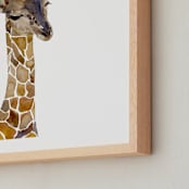 "Baby Animal Friends: Giraffe" - Art Print in Brown Giraffe Spots by Jieun K Rasband - Frame Close-up