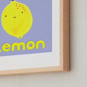 "My Fruity Family I" - Art Print in Light Purple by Marta Crea - Frame Close-up