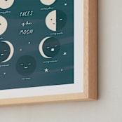 "Faces of the Moon" - Art Print in Slate by Ani Somi - Frame Close-up